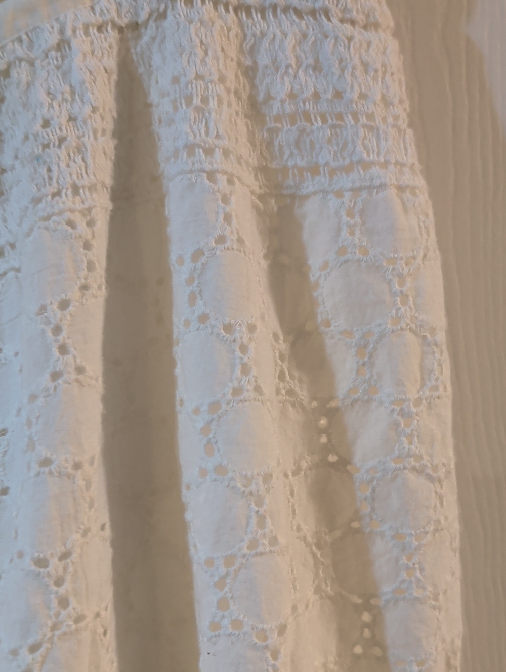 White Eyelet Maxi Skirt with Tiered Panels - Picture 4 of 4